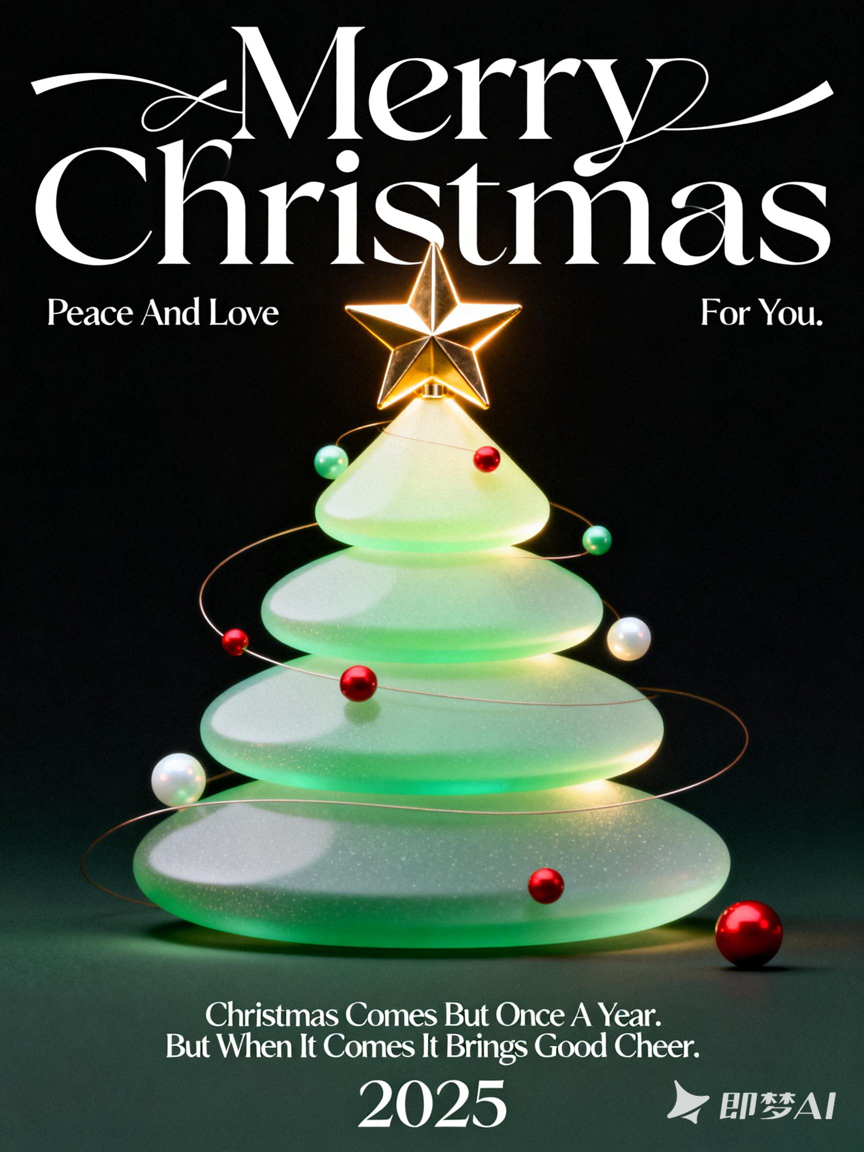 Midjourney - 梦幻流畅线条艺术感圣诞树圣诞节主题海报-即梦ai关键词描述咒语 即梦Ai-Ai宇宙吧-