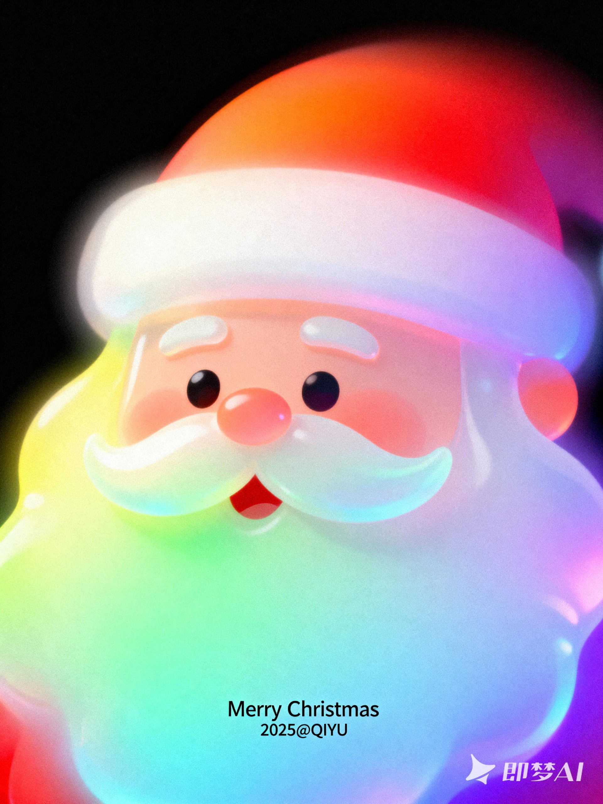 Midjourney - 现代简洁弥散模糊渐变风格可爱圣诞老人海报素材-即梦ai关键词描述咒语 即梦Ai-Ai宇宙吧-