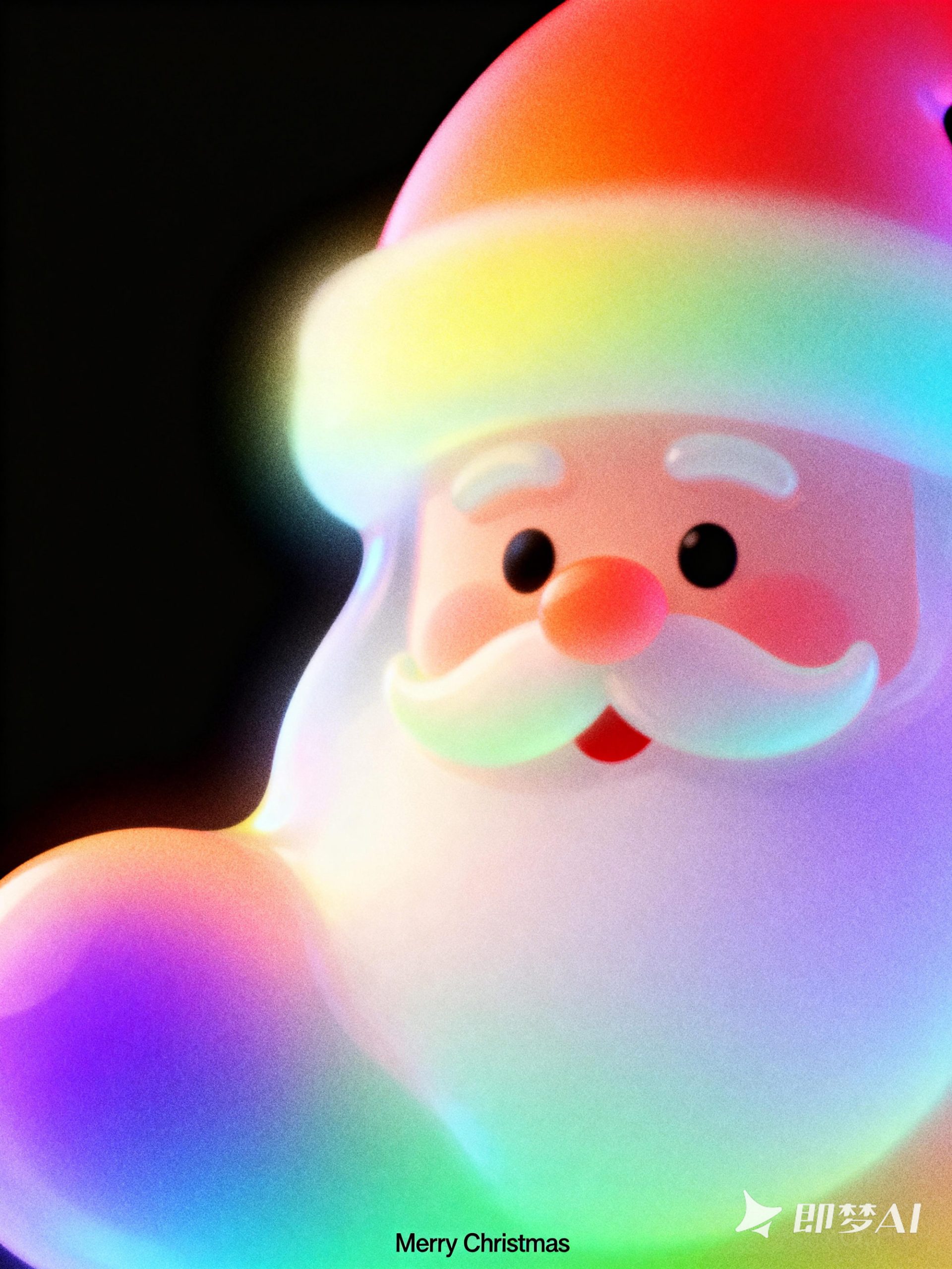 Midjourney - 现代简洁弥散模糊渐变风格可爱圣诞老人海报素材-即梦ai关键词描述咒语 即梦Ai-Ai宇宙吧-