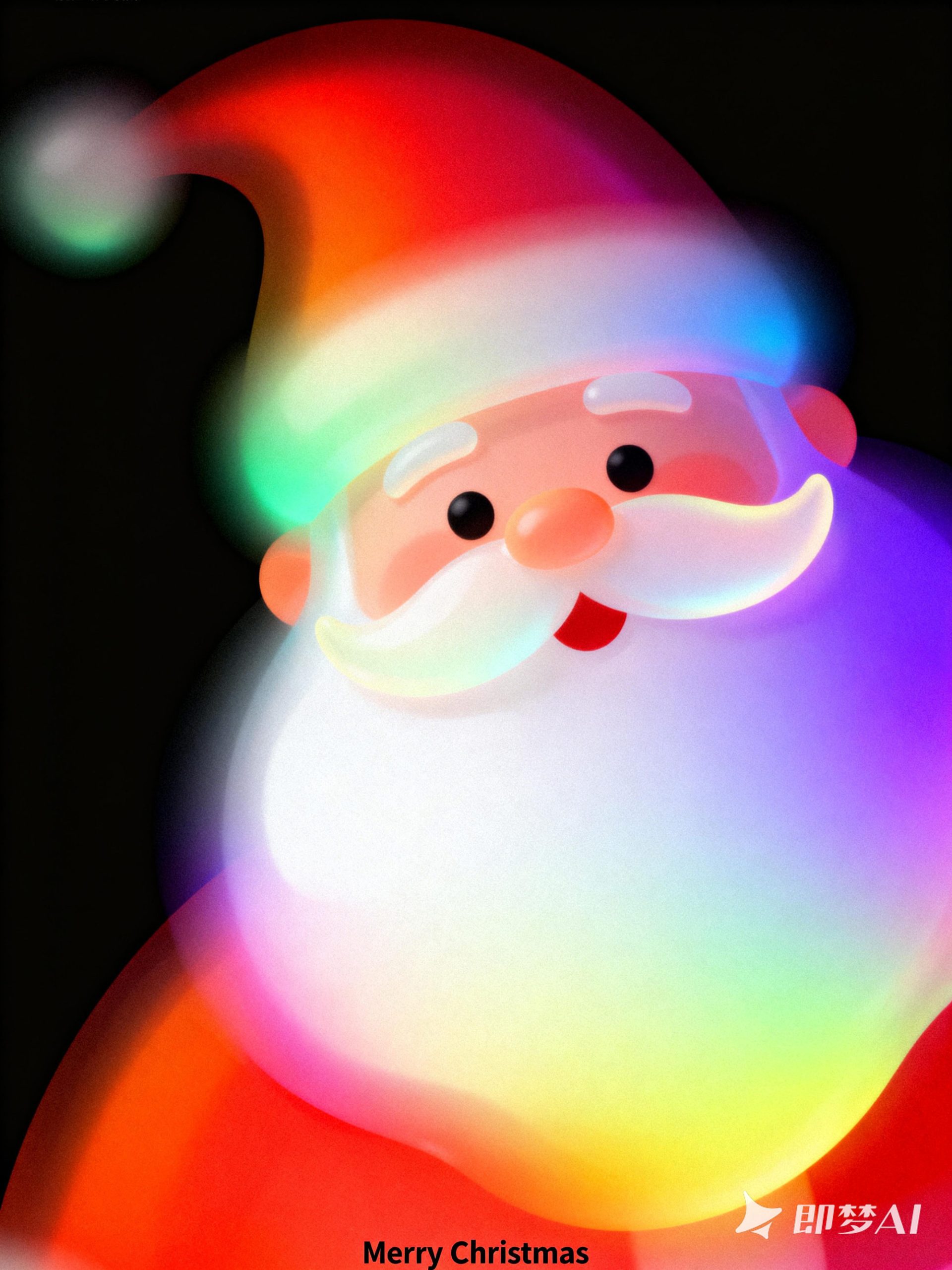 Midjourney - 现代简洁弥散模糊渐变风格可爱圣诞老人海报素材-即梦ai关键词描述咒语 即梦Ai-Ai宇宙吧-