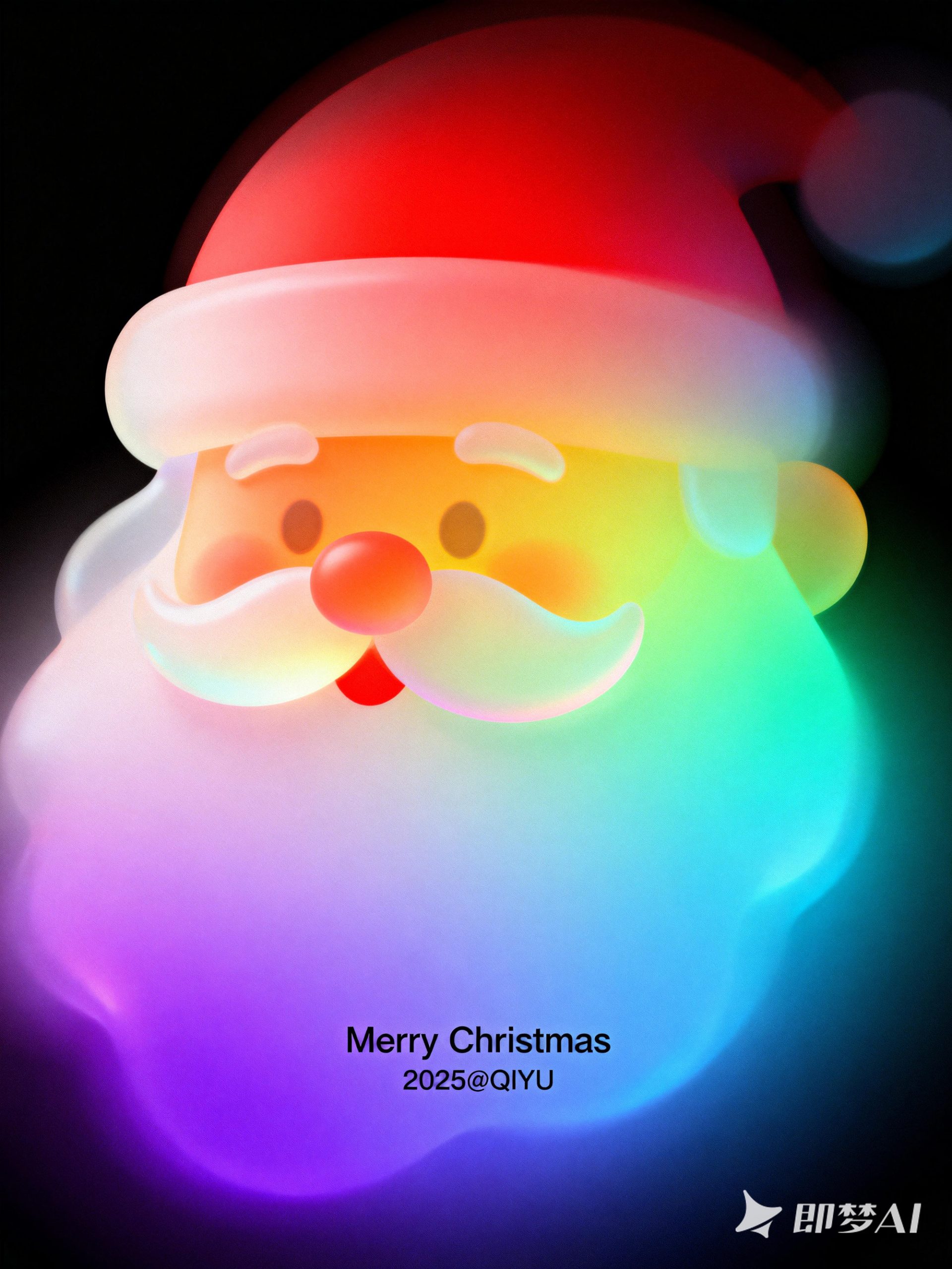 Midjourney - 现代简洁弥散模糊渐变风格可爱圣诞老人海报素材-即梦ai关键词描述咒语 即梦Ai-Ai宇宙吧-
