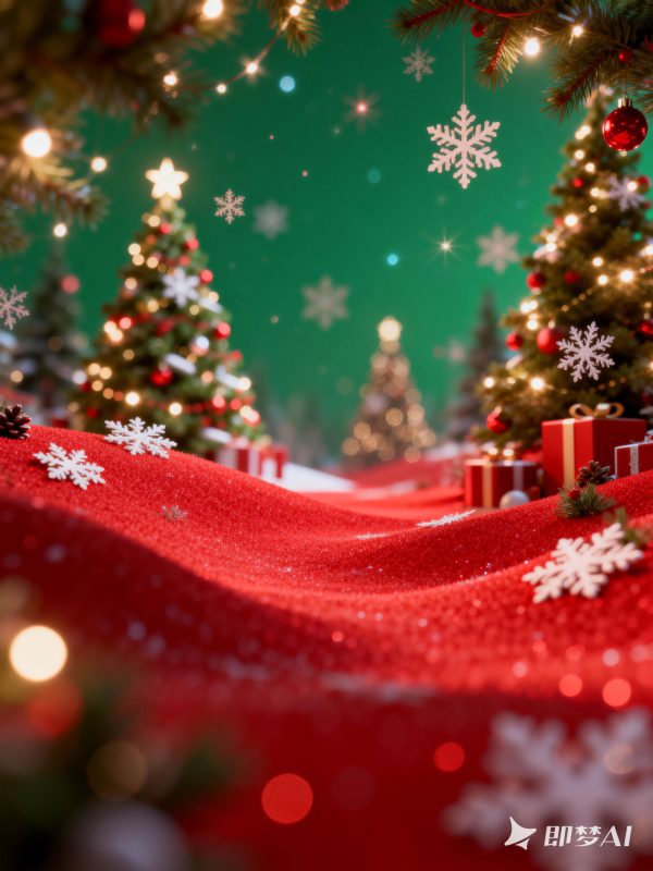 3D立体冬天圣诞节雪花节日氛围主题视觉海报-即梦ai关键词描述咒语-Ai宇宙吧-