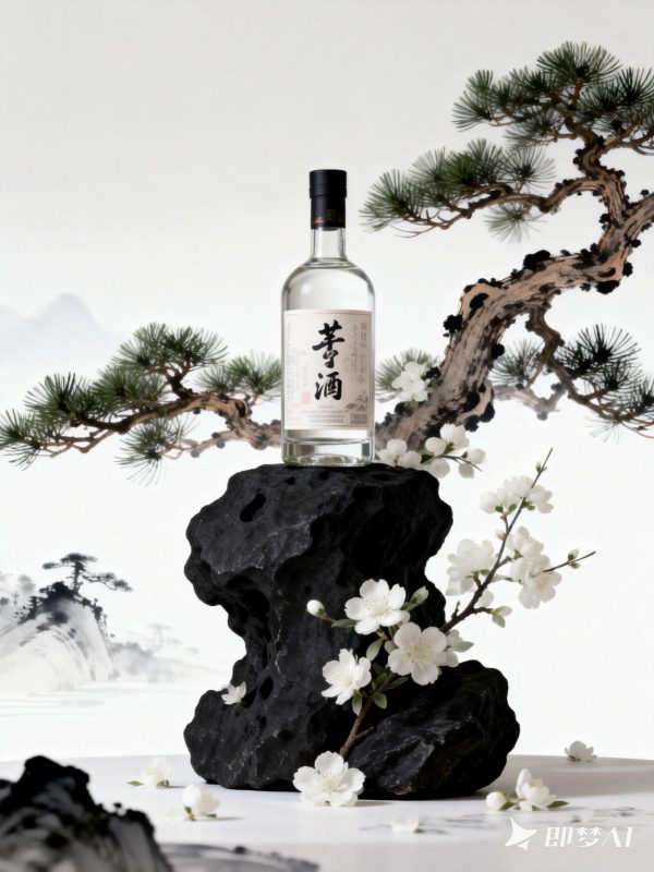中国风中式白酒文化元素产品摄影展示海报-即梦ai关键词描述咒语-Ai宇宙吧-
