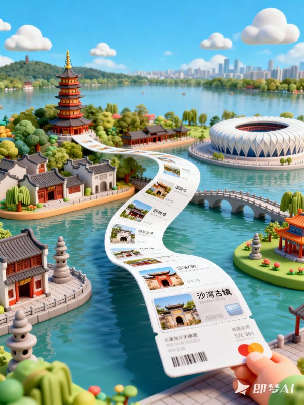 3D立体卡通杭州旅游景点文旅宣传插图海报-即梦ai关键词描述咒语-Ai宇宙吧-