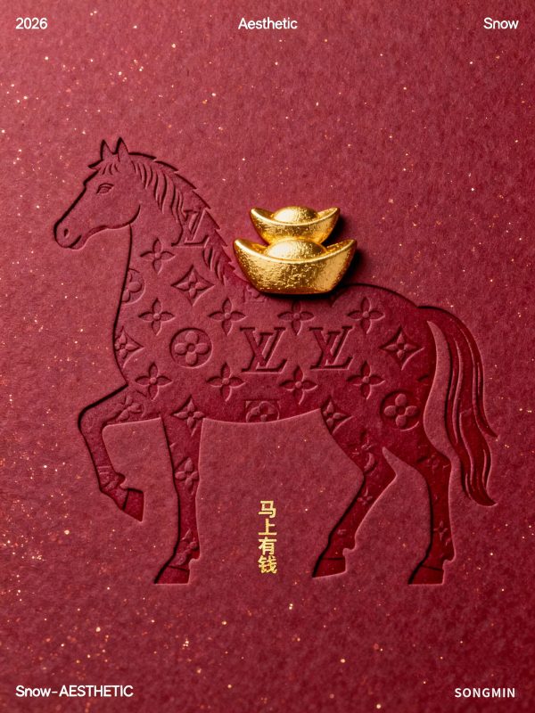 2026马年LV品牌新年元旦马上有钱马轮廓花纹图案祝福海报-即梦ai关键词描述咒语-Ai宇宙吧-