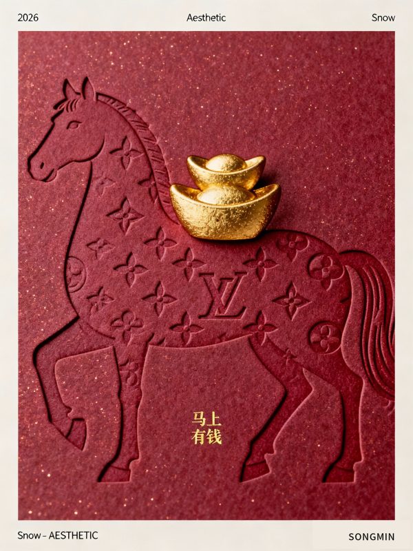 2026马年LV品牌新年元旦马上有钱马轮廓花纹图案祝福海报-即梦ai关键词描述咒语-Ai宇宙吧-