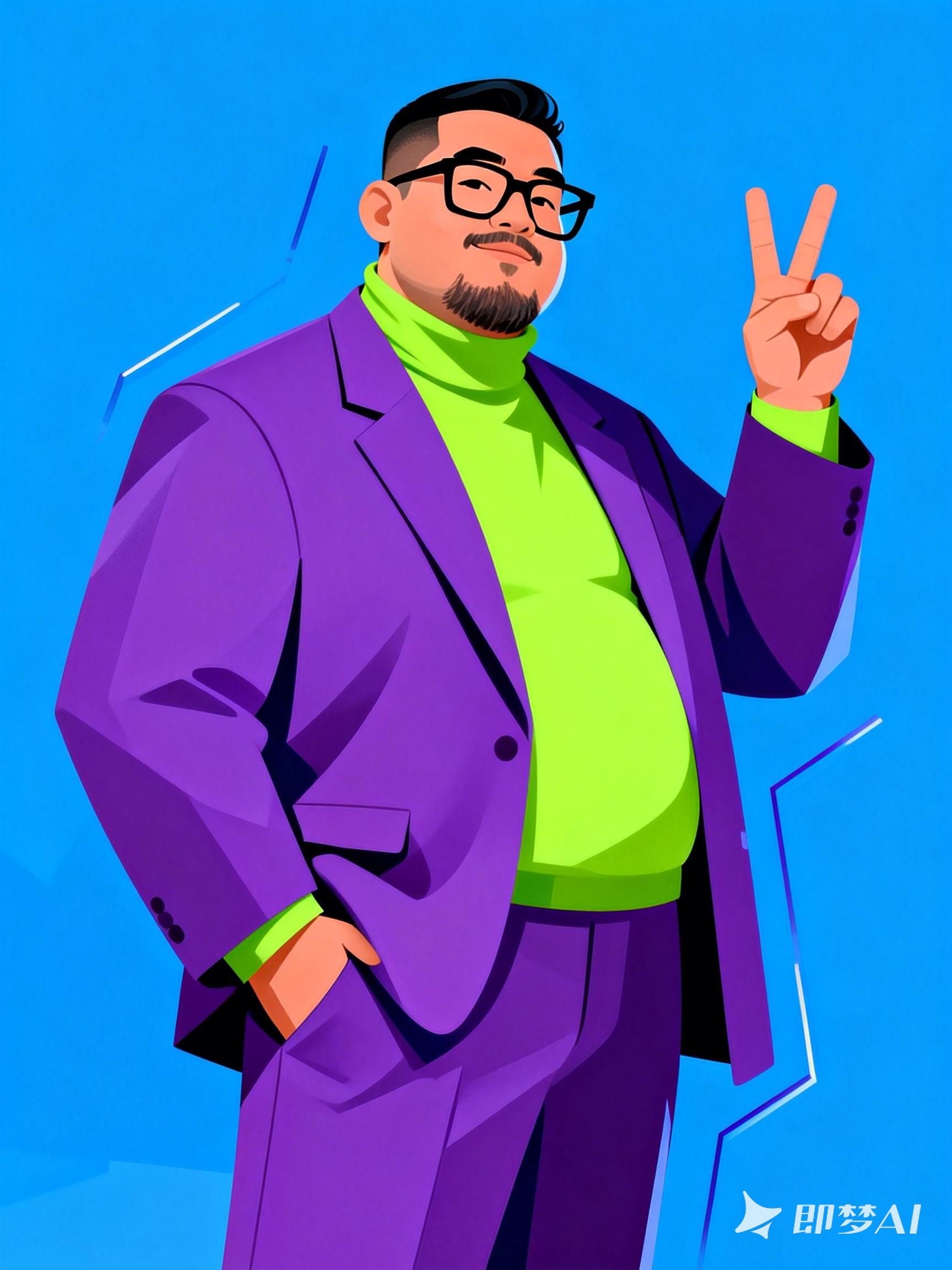 Midjourney - 极简可爱卡通潮流人物形象立体插画-即梦ai关键词描述咒语 即梦Ai-Ai宇宙吧-