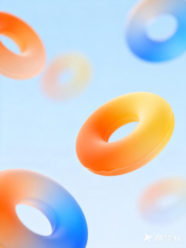 极简渐变流体圆形半透明磨砂质感锁屏壁纸海报背景-即梦ai关键词描述咒语-Ai宇宙吧-