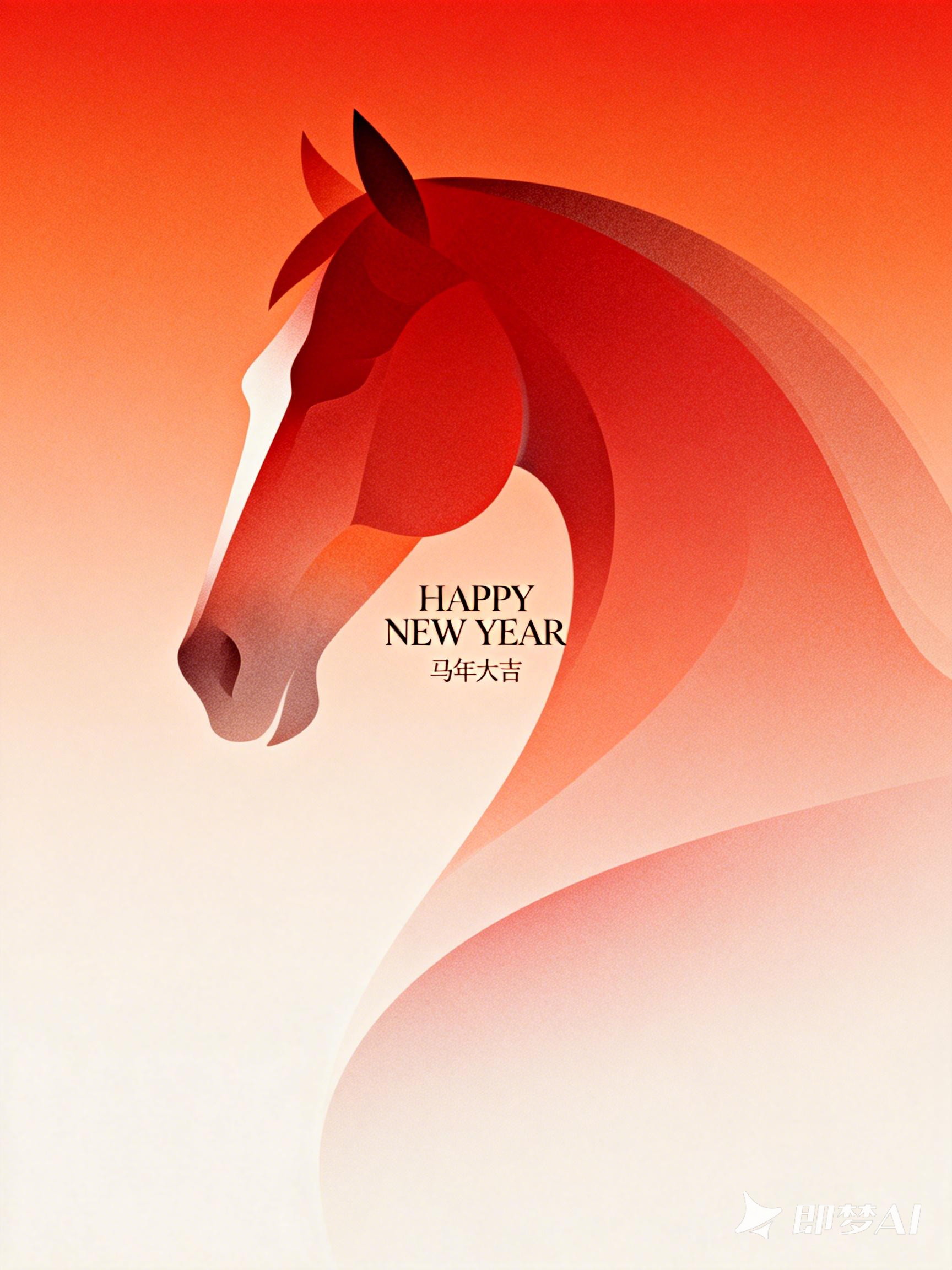 Midjourney - 创意极简主义2026马年流线体抽象艺术美学海报-即梦ai关键词描述咒语 即梦Ai-Ai宇宙吧-