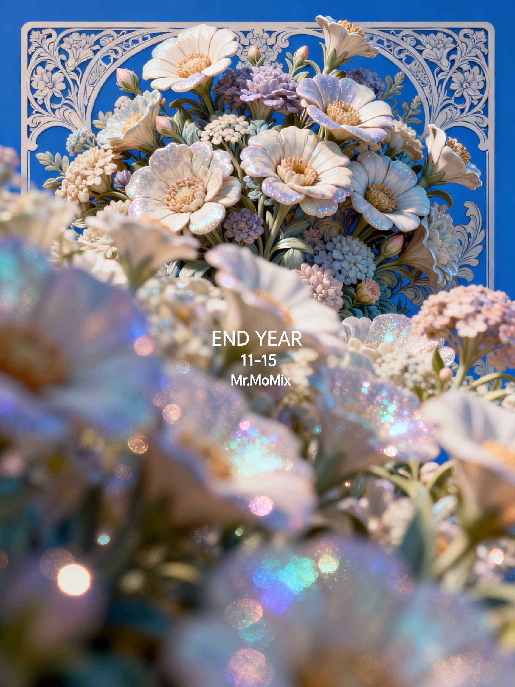 Midjourney - 3D立体梦幻复古花卉花束鲜花屏保摄影海报-即梦ai关键词描述咒语 即梦Ai-Ai宇宙吧-