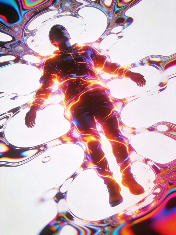 未来科技感超现实主义人体梦境穿越视觉摄影海报-即梦ai关键词描述咒语-Ai宇宙吧-