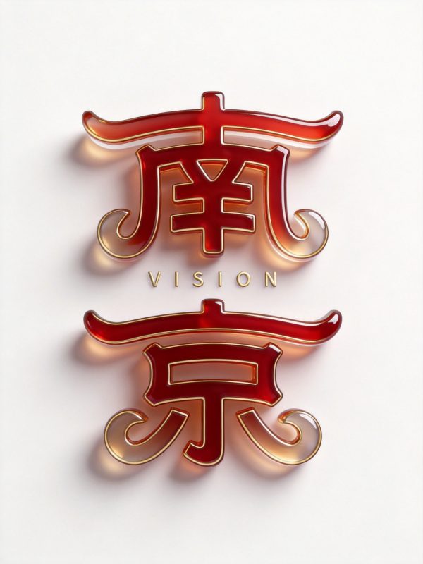 3D立体莹润通透城市南京文旅宣传海报字体设计素材-即梦ai关键词描述咒语-Ai宇宙吧-