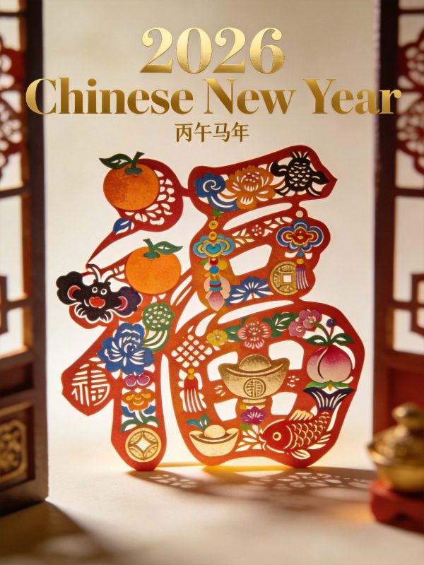 中国风东方审美剪纸艺术福字立体空间艺术海报-即梦ai关键词描述咒语-Ai宇宙吧-