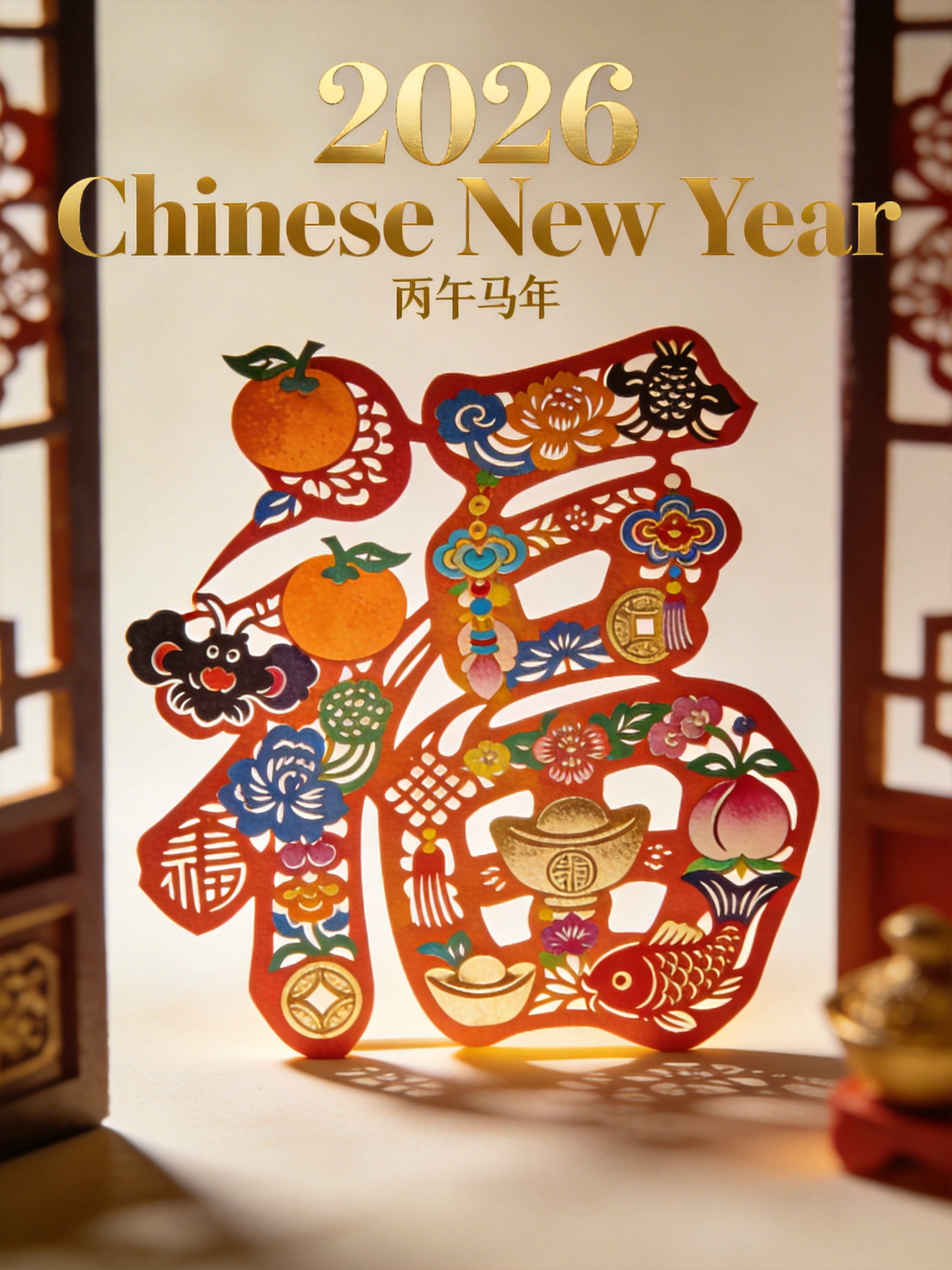 Midjourney - 中国风东方审美剪纸艺术福字立体空间艺术海报-即梦ai关键词描述咒语 即梦Ai-Ai宇宙吧-