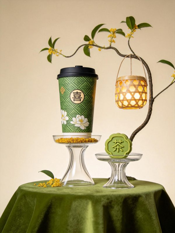 新中式国潮古典艺术喜茶品牌包装产品广告摄影海报-即梦ai关键词描述咒语-Ai宇宙吧-