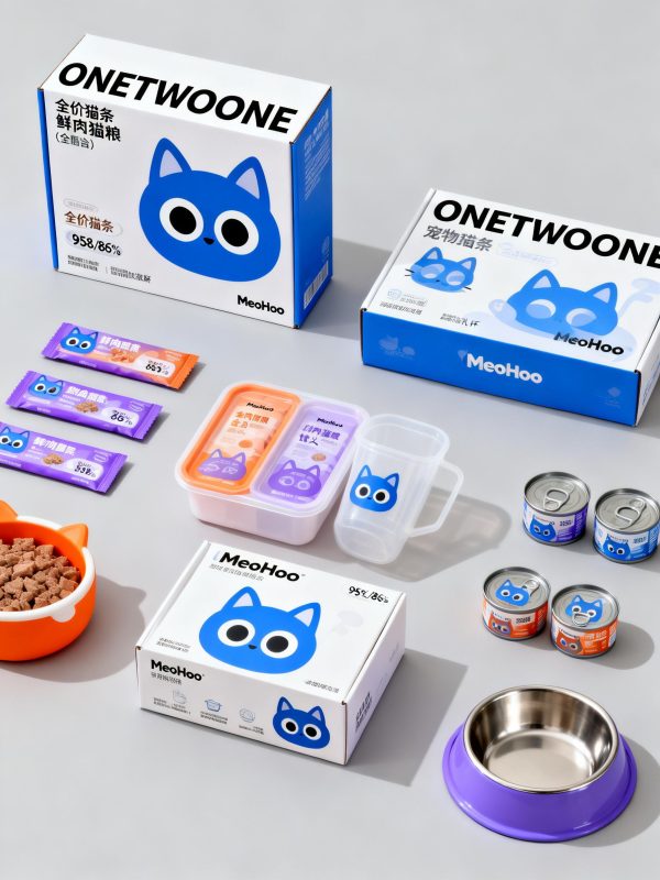 现代简约可爱卡通猫咪IP猫条罐头产品包装广告海报-即梦ai关键词描述咒语-Ai宇宙吧-