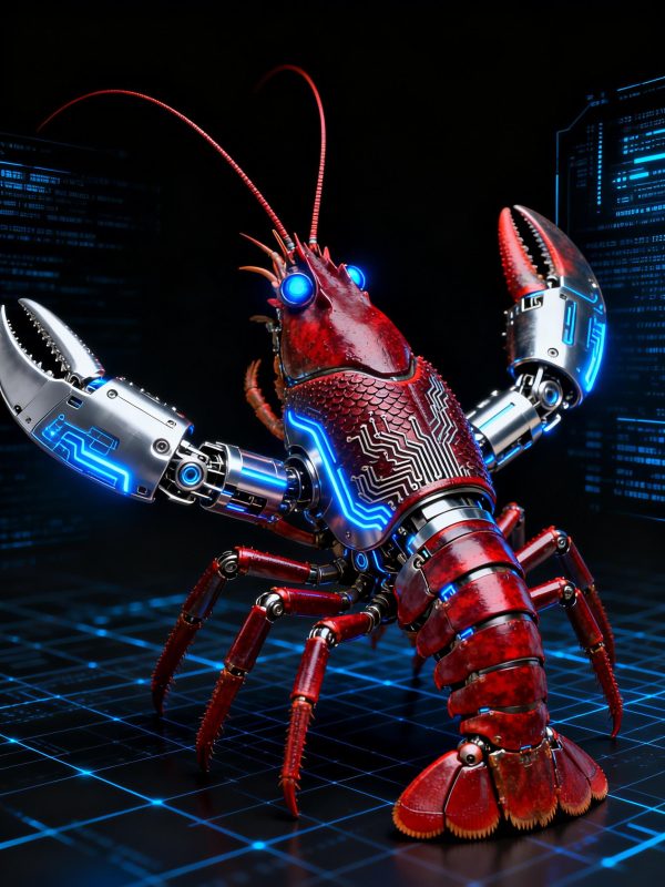 未来科技赛博朋克机械小龙虾机器人立体模型-即梦ai关键词描述咒语-Ai宇宙吧-