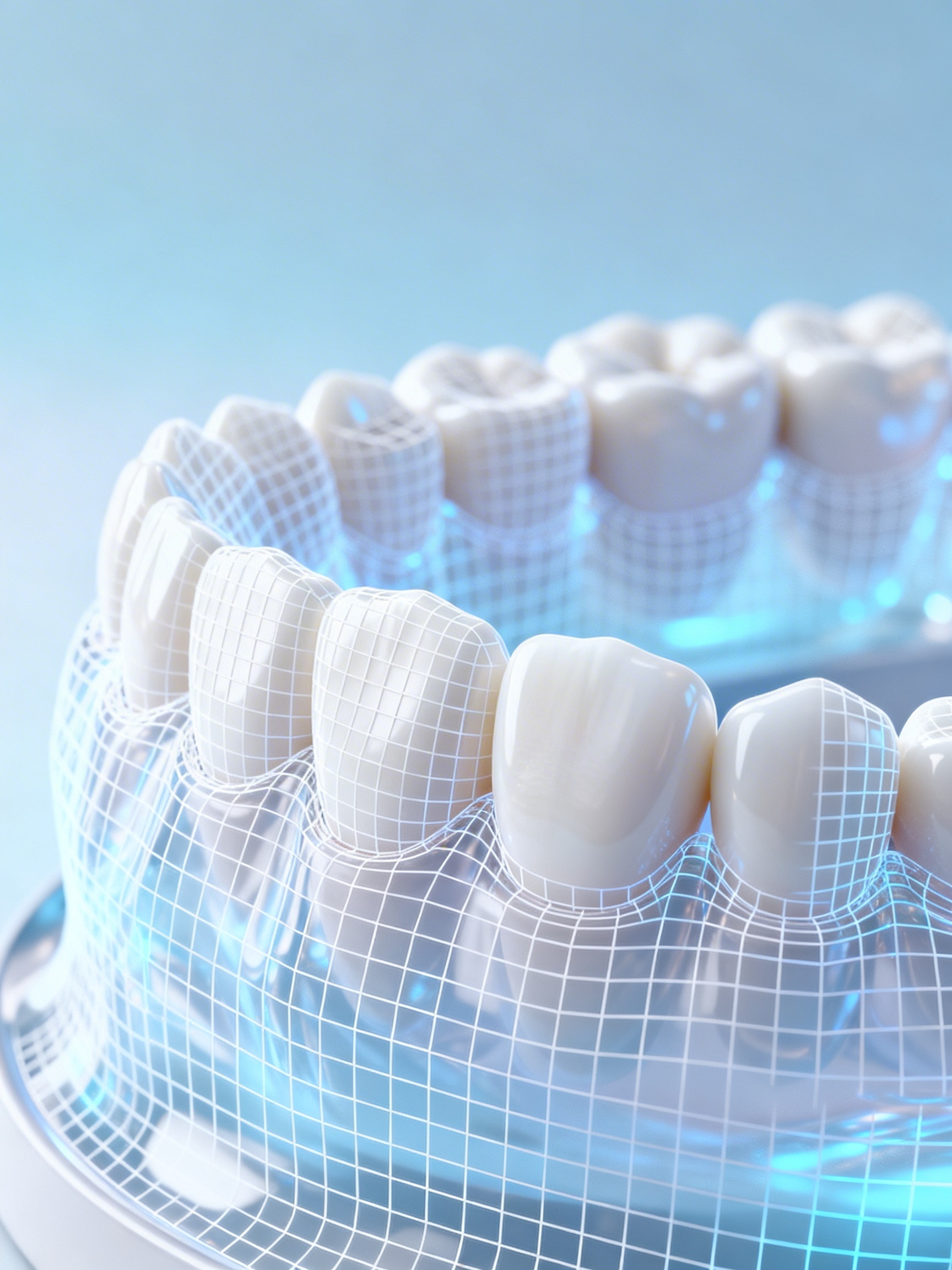 Midjourney - 超现实科技网格洁白牙齿口腔护理宣传广告海报-即梦ai关键词描述咒语 即梦Ai-Ai宇宙吧-