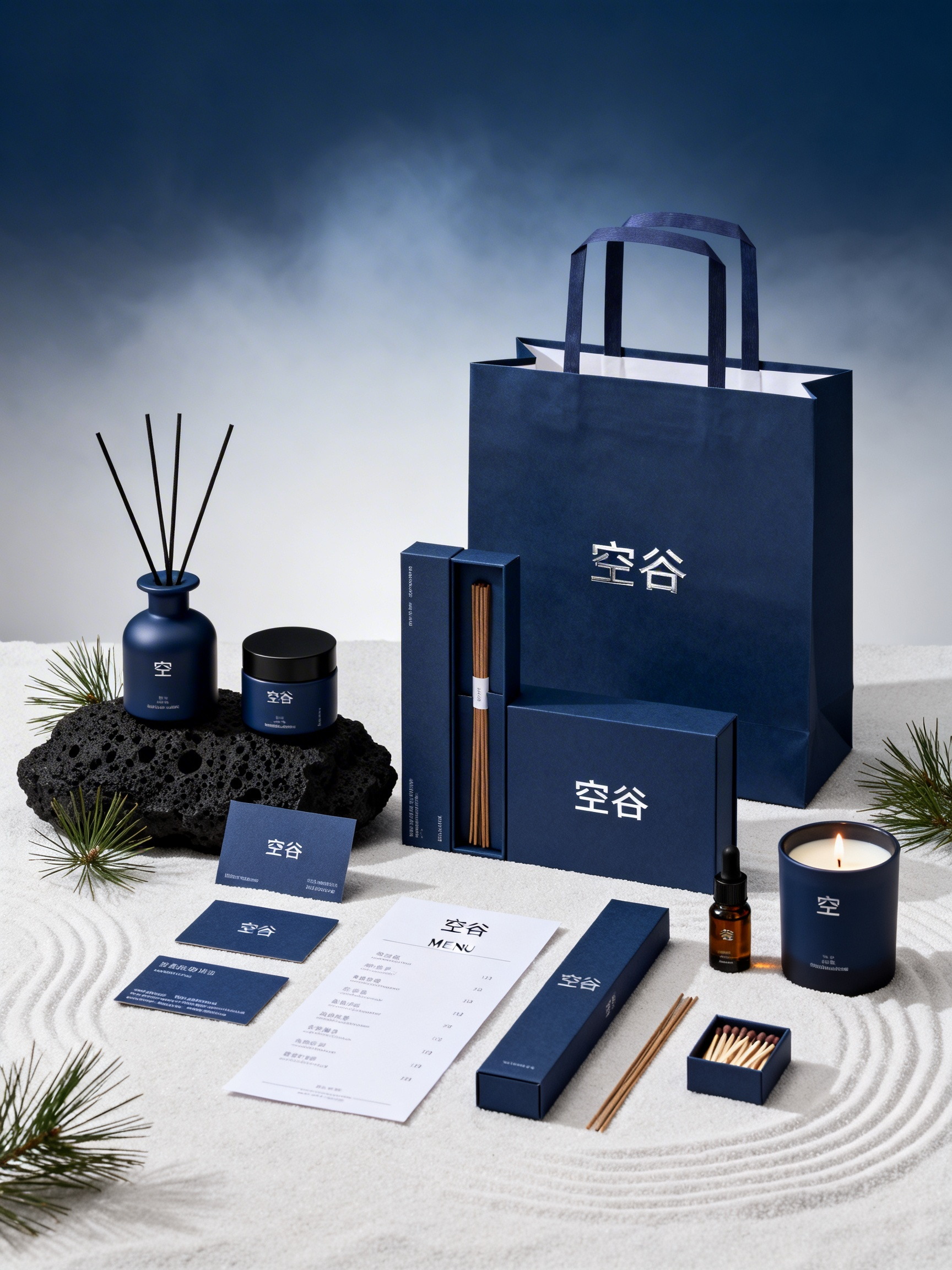 Midjourney - 高端商业精修摄影风格香薰蜡烛品牌包装VI视觉展示海报-即梦ai关键词描述咒语 即梦Ai-Ai宇宙吧-