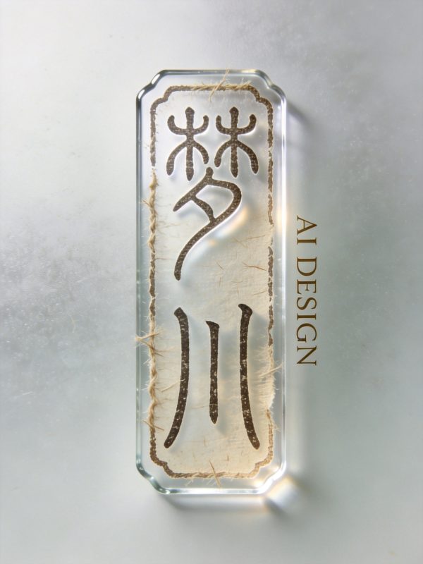 创意篆书复古极简透明玻璃梦川令牌海报字体设计素材-即梦ai关键词描述咒语-Ai宇宙吧-