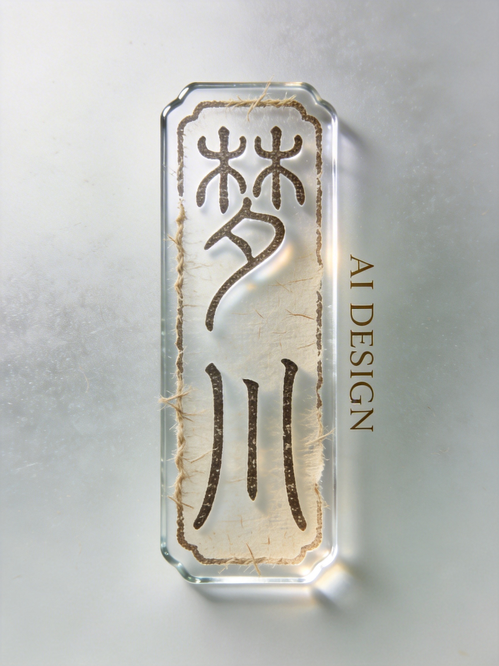 Midjourney - 创意篆书复古极简透明玻璃梦川令牌海报字体设计素材-即梦ai关键词描述咒语 即梦Ai-Ai宇宙吧-