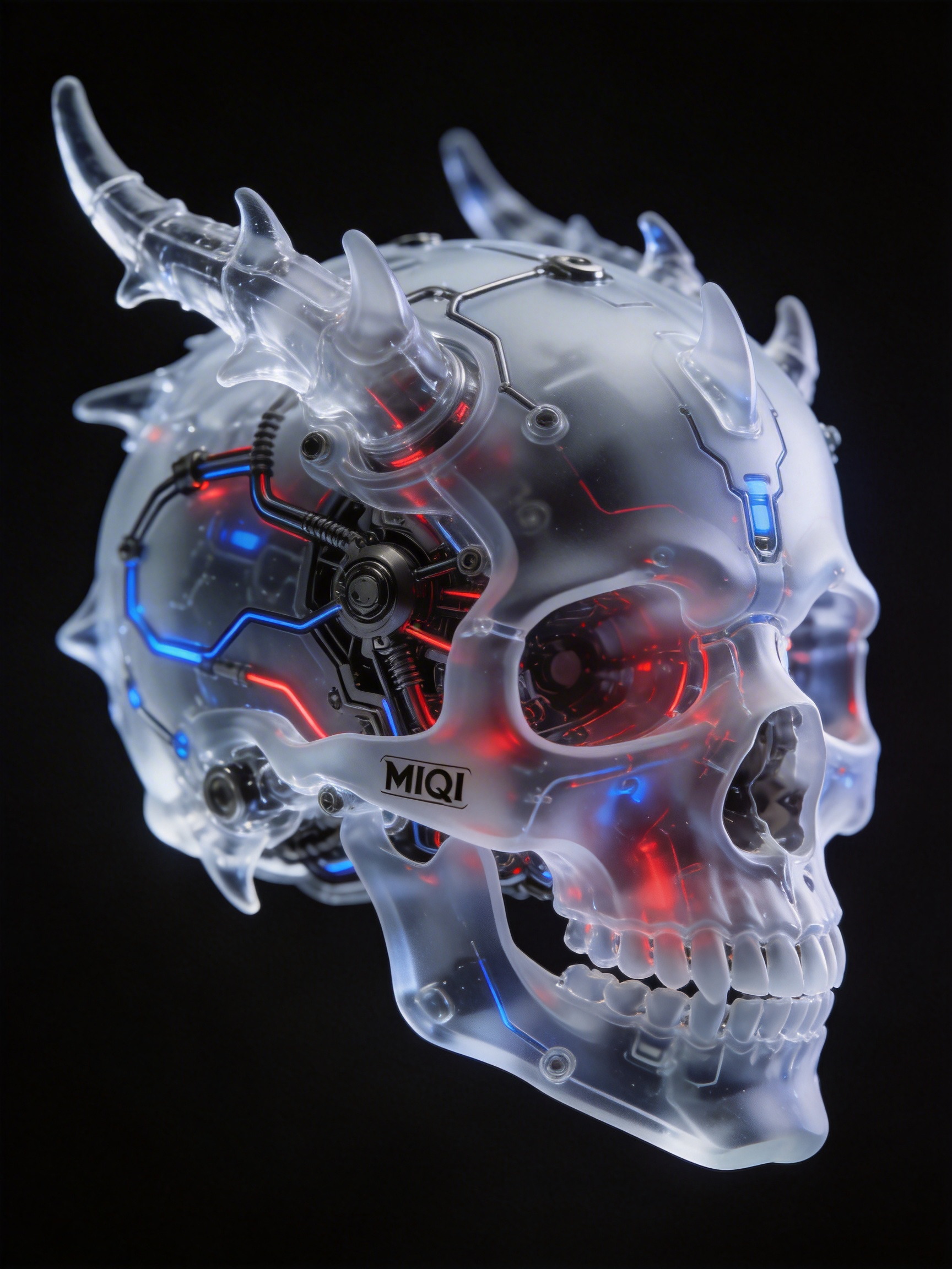 Midjourney - 科技感墨明风格3D立体赛博机械魔龙骷髅头骨模型-即梦ai关键词描述咒语 即梦Ai-Ai宇宙吧-