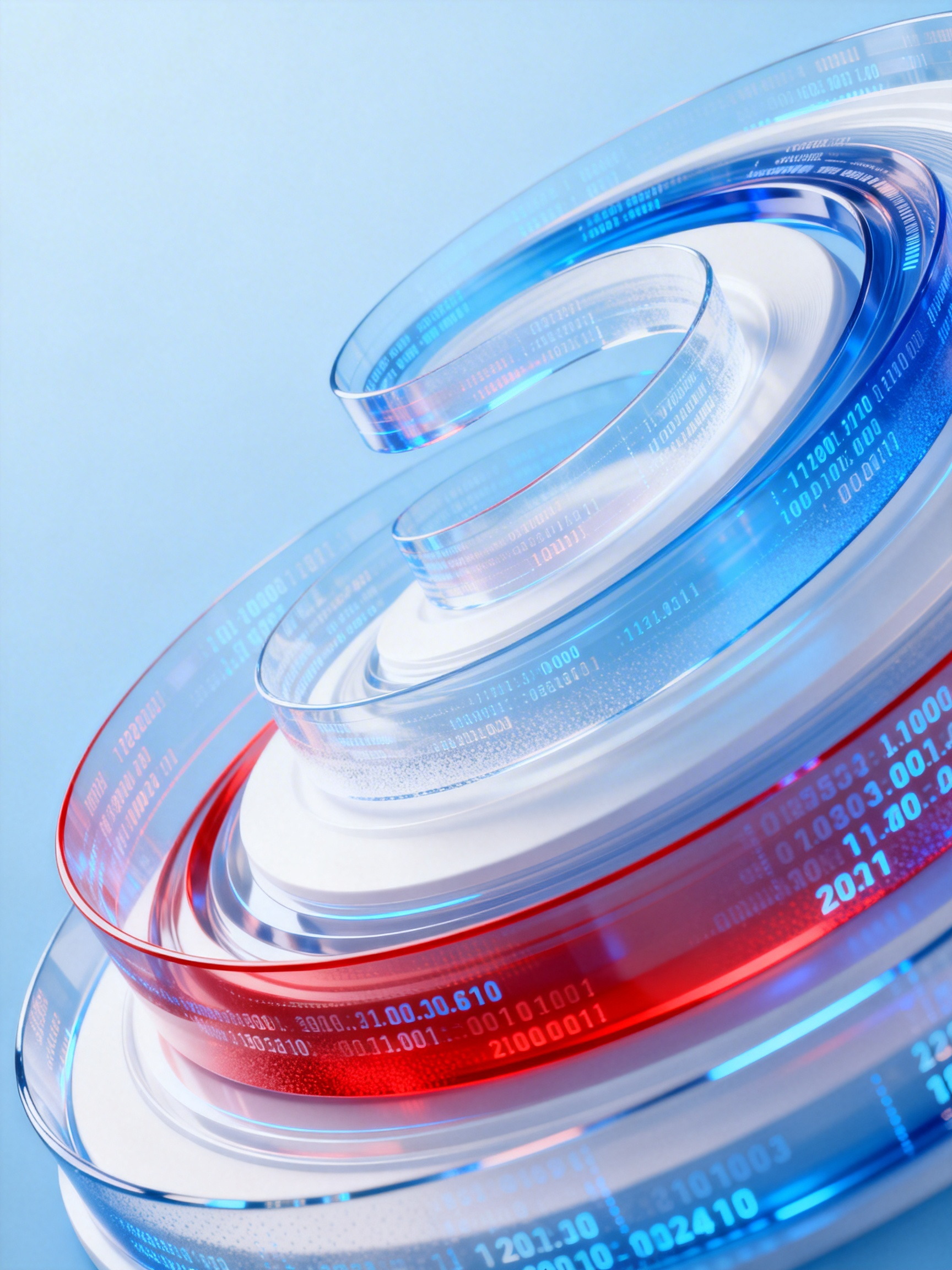 Midjourney - 科技感蓝白红渐变螺旋数字发布会主视觉海报背景-即梦ai关键词描述咒语 即梦Ai-Ai宇宙吧-